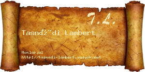Tasnádi Lambert névjegykártya
